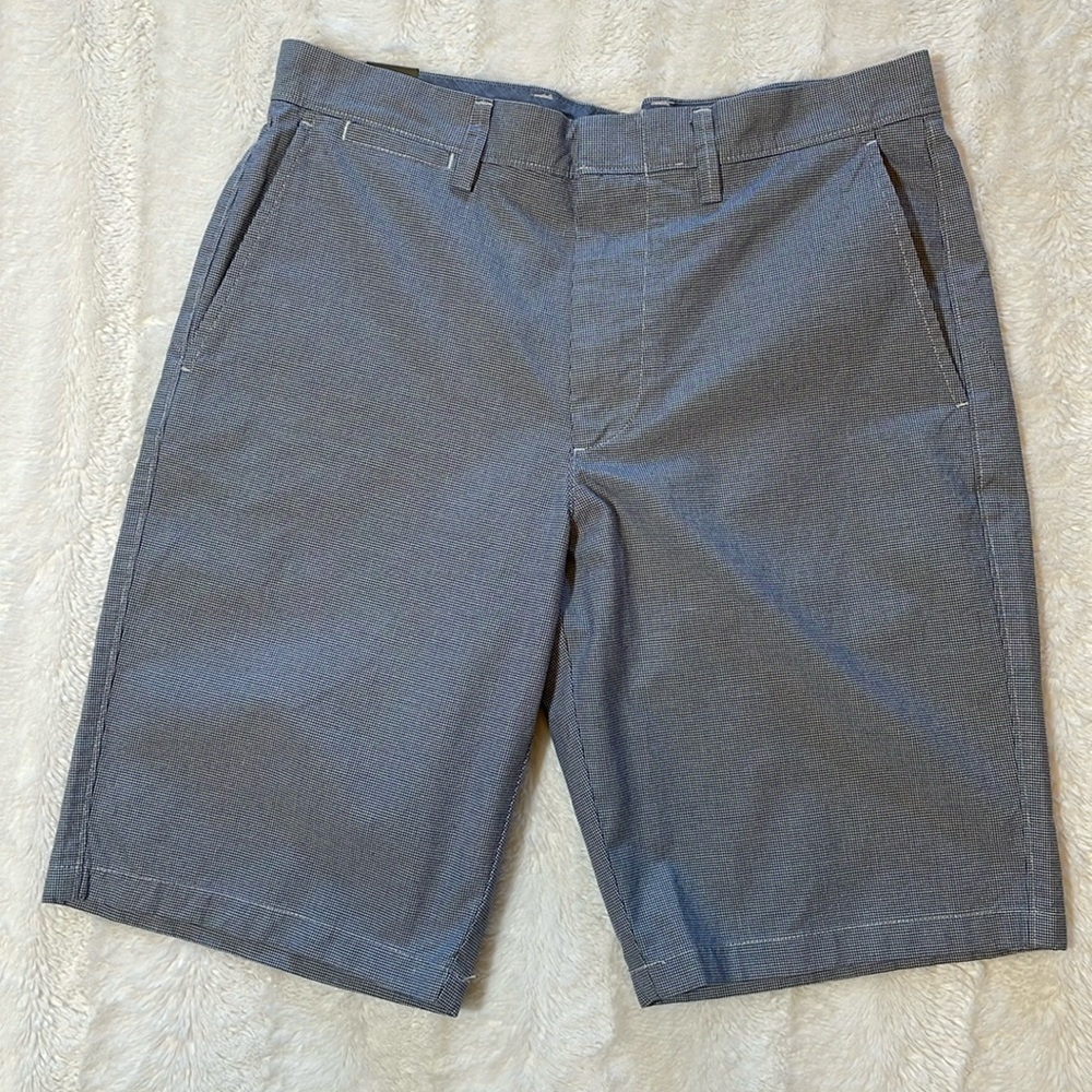 NWT J.Crew Club Blue & White Micro Houndstooth 100% Cotton Shorts
